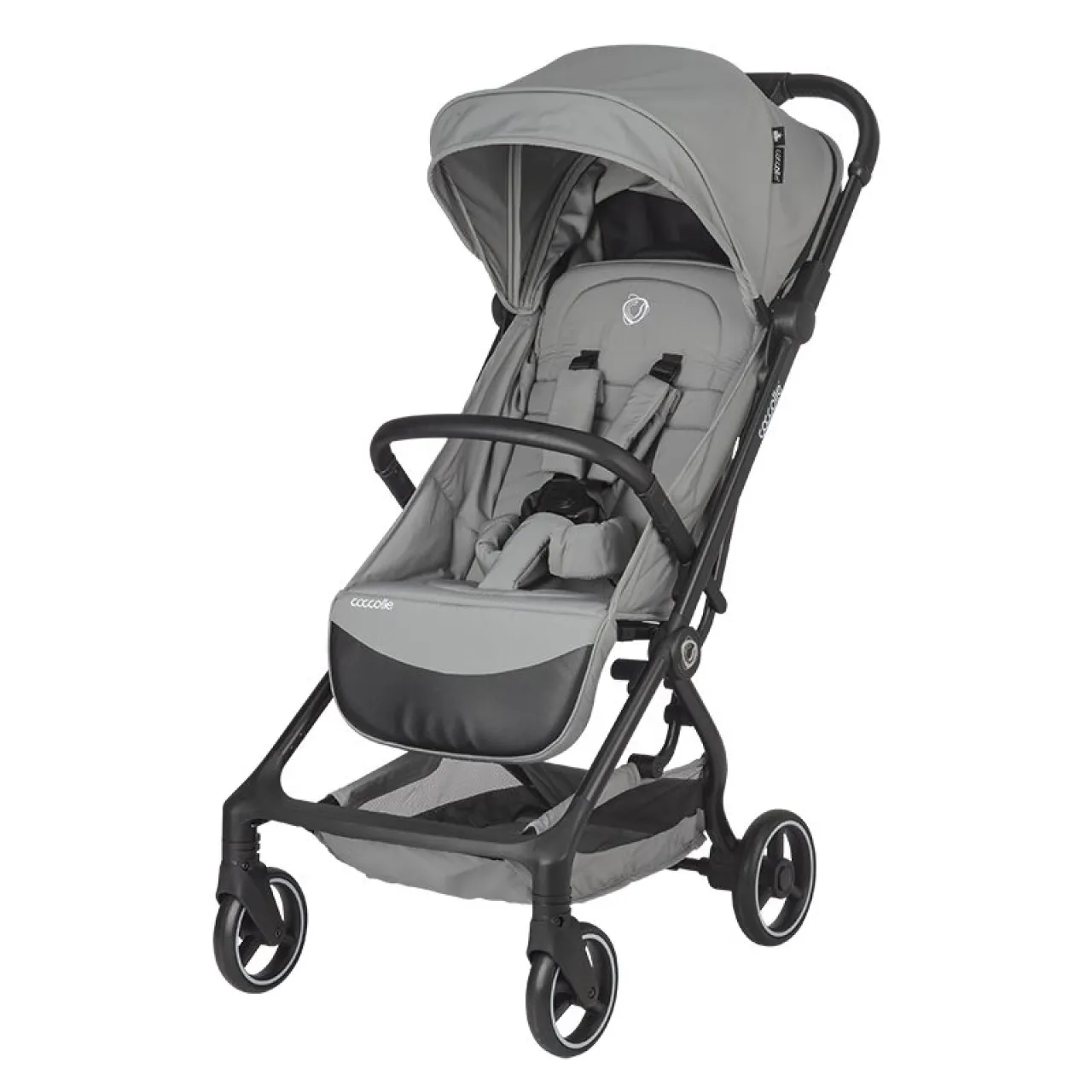 Sport stroller Coccolle Sierra with ultra-compact automatic folding, IATA carry-on compatible, Aluminium frame, Pozitie somn, Extendable canopy, Insect net, Sierra Greystone