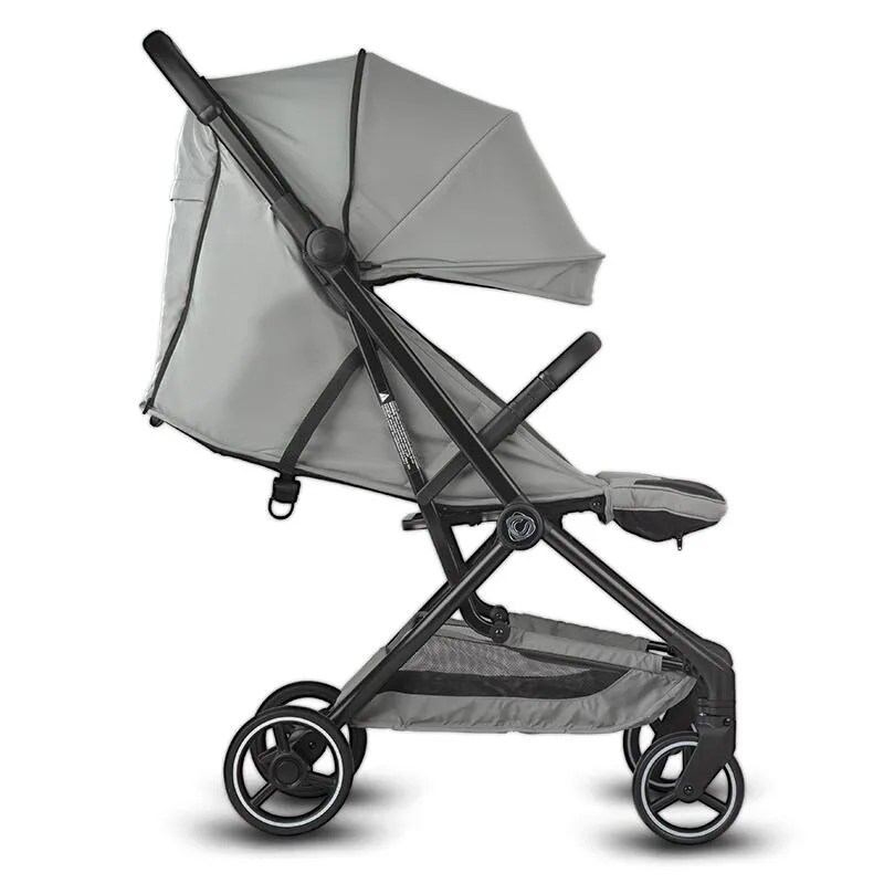 Sport stroller Coccolle Sierra with ultra-compact automatic folding, IATA carry-on compatible, Aluminium frame, Pozitie somn, Extendable canopy, Insect net, Sierra Greystone