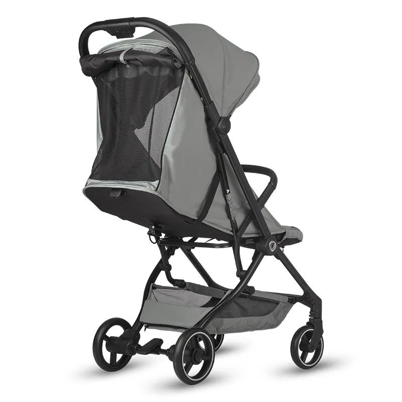 Sport stroller Coccolle Sierra with ultra-compact automatic folding, IATA carry-on compatible, Aluminium frame, Pozitie somn, Extendable canopy, Insect net, Sierra Greystone