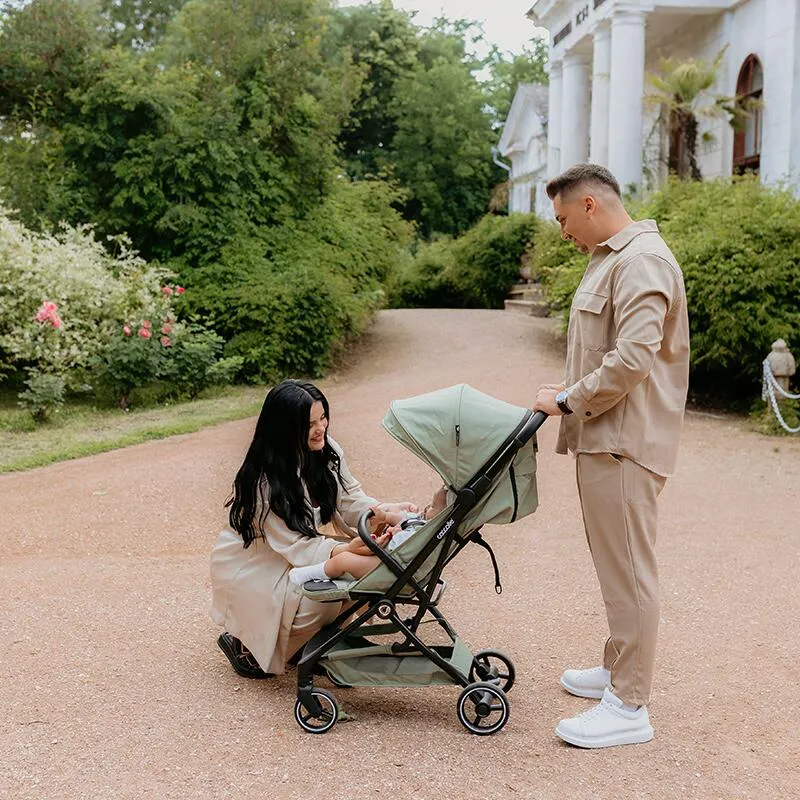 Sport stroller Coccolle Sierra with ultra-compact automatic folding, IATA carry-on compatible, Aluminium frame, Pozitie somn, Extendable canopy, Insect net, Sierra Greystone