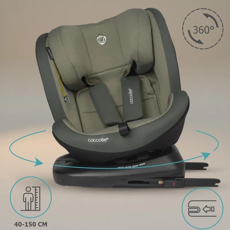 Premium rotating i-Size car seat 40-150 cm Coccolle Mydo Moss Green