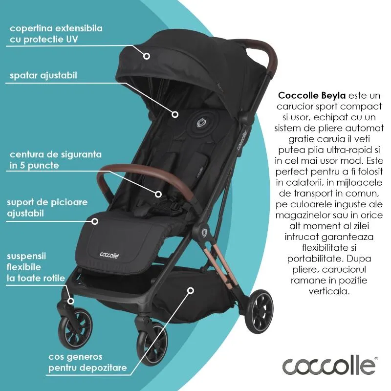 Sport stroller with automatic folding Coccolle Beyla Gold LE