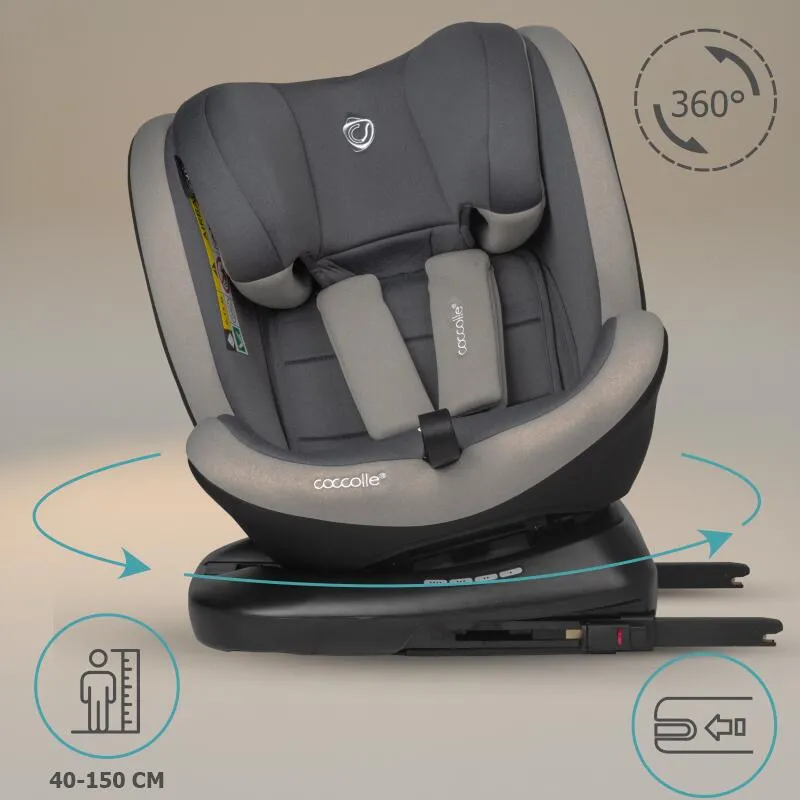 Scaun auto iSize Premium, rotativ 40-150 cm Coccolle Mydo Urban grey