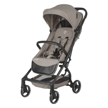 Sport stroller Coccolle Sierra with ultra-compact automatic folding, IATA carry-on compatible, Aluminium frame, Pozitie somn, Extendable canopy, Insect net, Taupe Brown