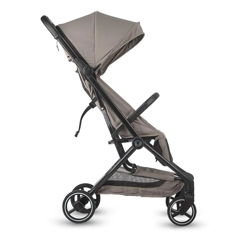 Sport stroller Coccolle Sierra with ultra-compact automatic folding, IATA carry-on compatible, Aluminium frame, Pozitie somn, Extendable canopy, Insect net, Taupe Brown