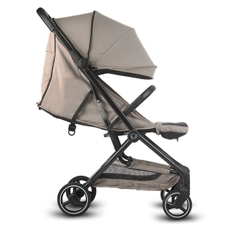 Sport stroller Coccolle Sierra with ultra-compact automatic folding, IATA carry-on compatible, Aluminium frame, Pozitie somn, Extendable canopy, Insect net, Taupe Brown
