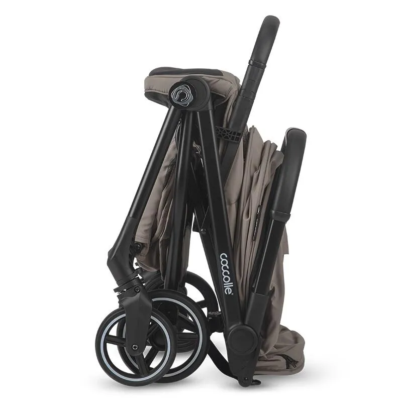 Sport stroller Coccolle Sierra with ultra-compact automatic folding, IATA carry-on compatible, Aluminium frame, Pozitie somn, Extendable canopy, Insect net, Taupe Brown