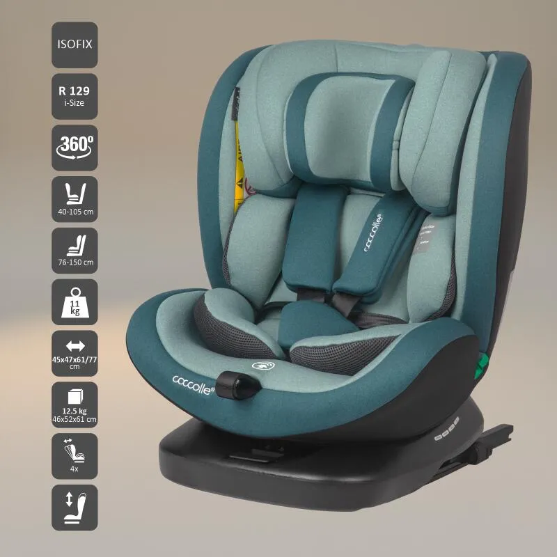 Premium rotating i-Size car seat 40-150 cm Coccolle Mydo Atlantic Blue