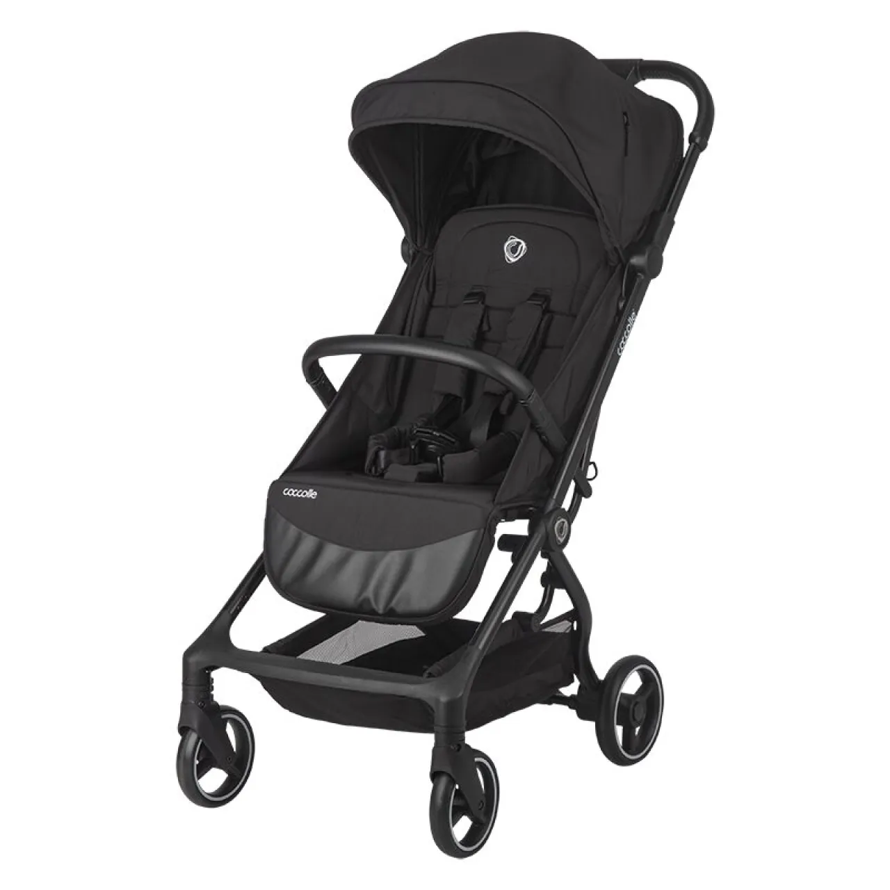 Sport stroller Coccolle Sierra with ultra-compact automatic folding, IATA carry-on compatible, Aluminium frame, Pozitie somn, Extendable canopy, Insect net, Diamond Black