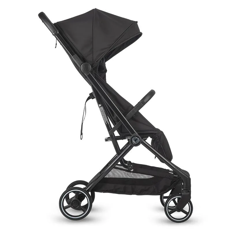 Sport stroller Coccolle Sierra with ultra-compact automatic folding, IATA carry-on compatible, Aluminium frame, Pozitie somn, Extendable canopy, Insect net, Diamond Black