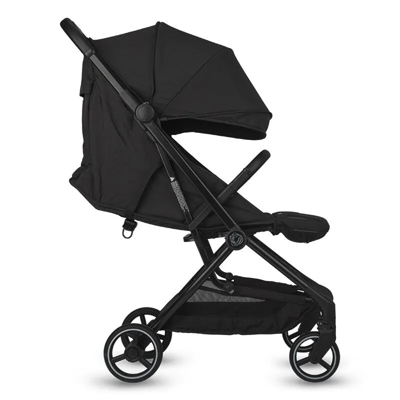 Sport stroller Coccolle Sierra with ultra-compact automatic folding, IATA carry-on compatible, Aluminium frame, Pozitie somn, Extendable canopy, Insect net, Diamond Black