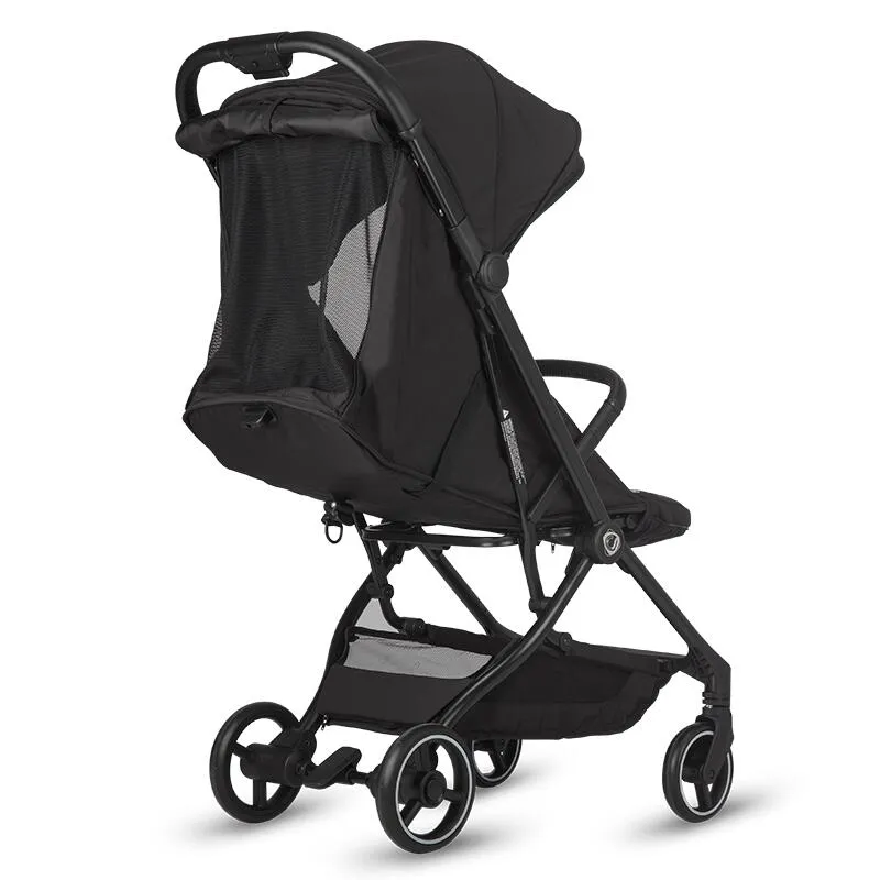 Sport stroller Coccolle Sierra with ultra-compact automatic folding, IATA carry-on compatible, Aluminium frame, Pozitie somn, Extendable canopy, Insect net, Diamond Black