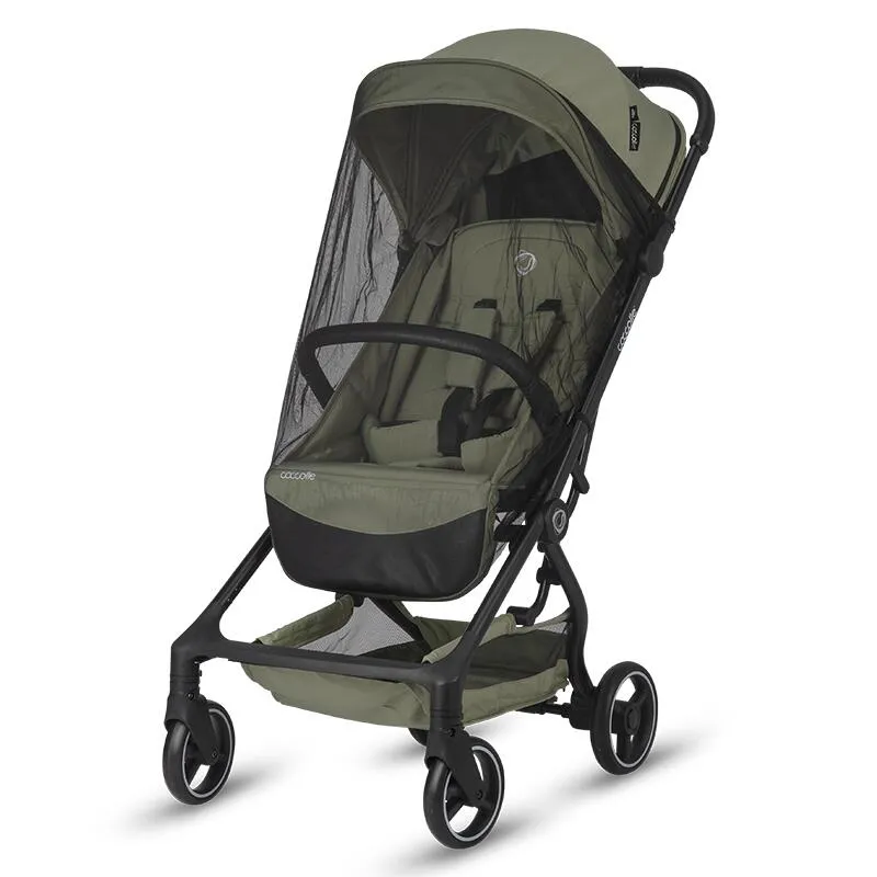 Sport stroller Coccolle Sierra with ultra-compact automatic folding, IATA carry-on compatible, Aluminium frame, Pozitie somn, Extendable canopy, Insect net, Diamond Black