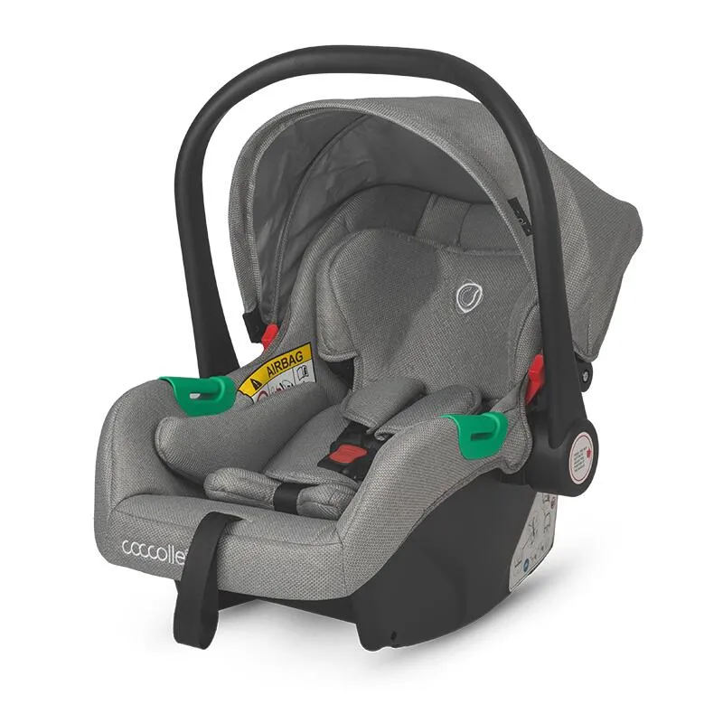 3-in-1 stroller with convertible bassinet Coccolle Ago, Aluminium frame, Foldable, Rubber wheels, Reversible seat unit, XXL canopy, Footmuff and ploaie, Insect net, Bottle holder, Bassinet mattress, R129 i-Size certified infant car seat, Neutral Grey