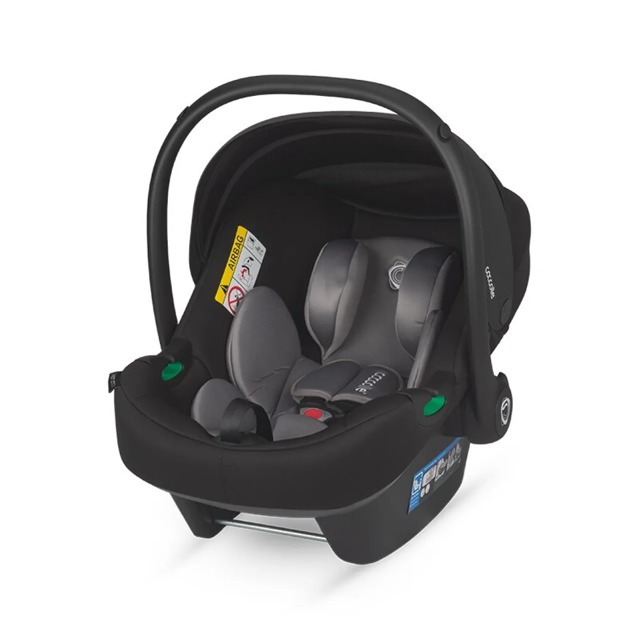 R129-approved infant car seat Coccolle Knox iSize, for children 40-87 cm, Newborn insert and mini headrest in memory foam, Adjustable handle, Compatible with Coccolle Isofix base, Anthracit