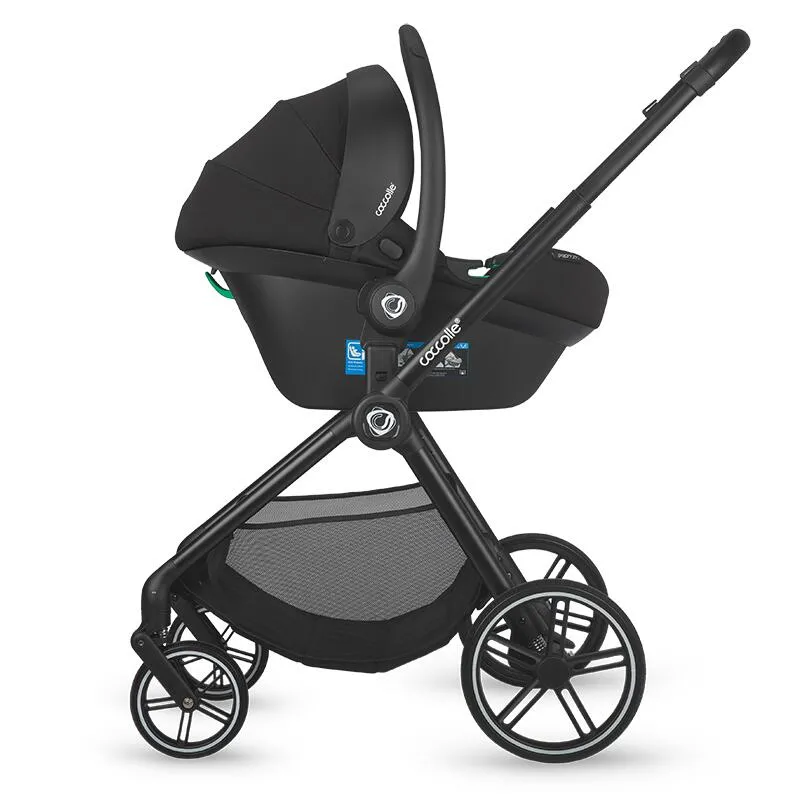 R129-approved infant car seat Coccolle Knox iSize, for children 40-87 cm, Newborn insert and mini headrest in memory foam, Adjustable handle, Compatible with Coccolle Isofix base, Anthracit