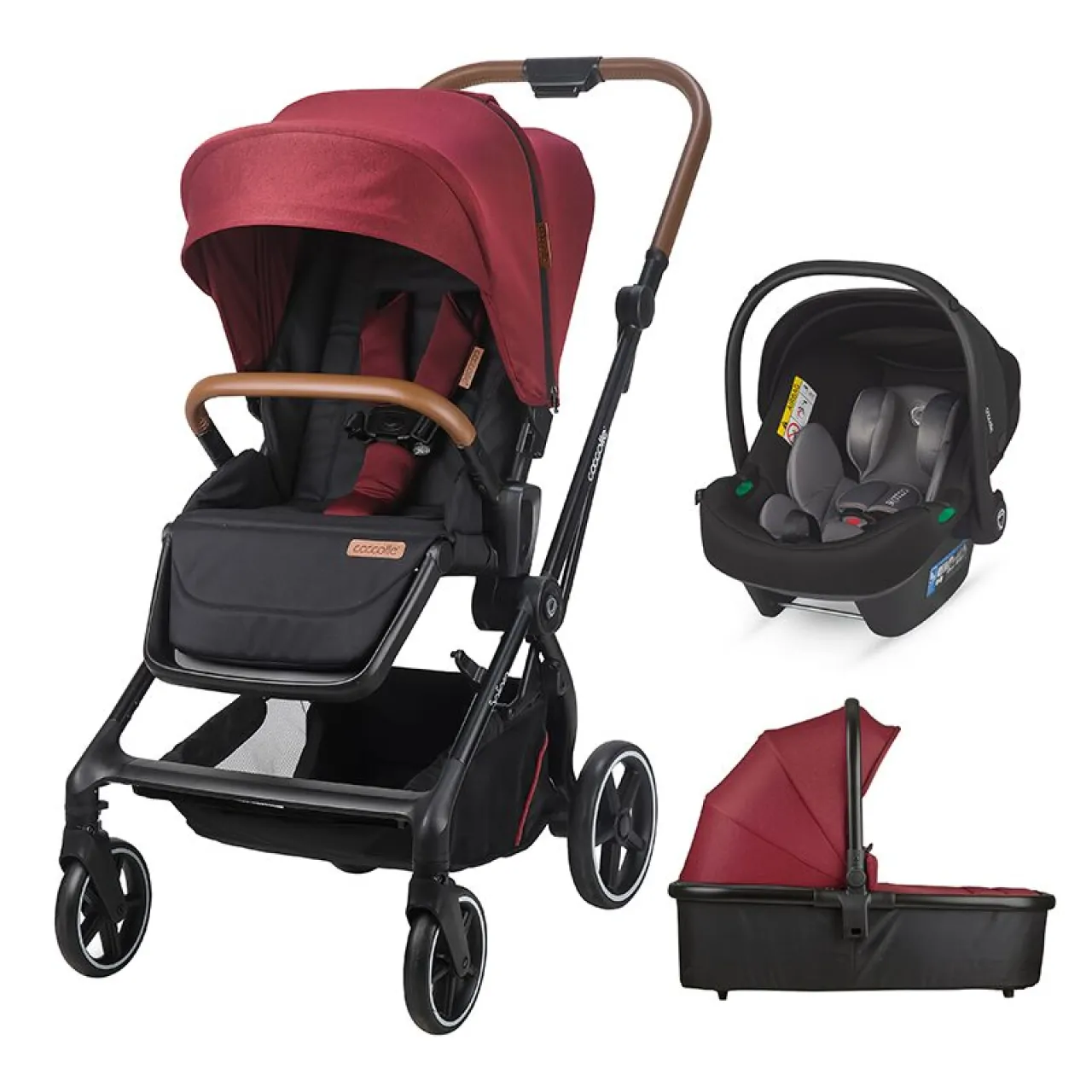 Modular 3-in-1 system Coccolle Saliara Cabernet + Scoica Coccolle Knox Anthracite